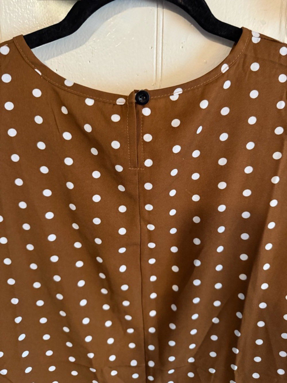 Brown Polka Dot Sleeveless Ruffle Hem Dress - Picture 6 of 6